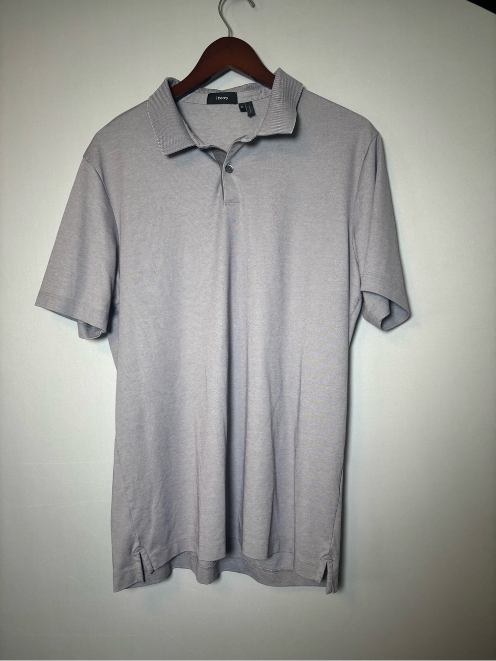 Theory Men's Gray Short-Sleeve Polo Shirt Classic Casual Sz XL
